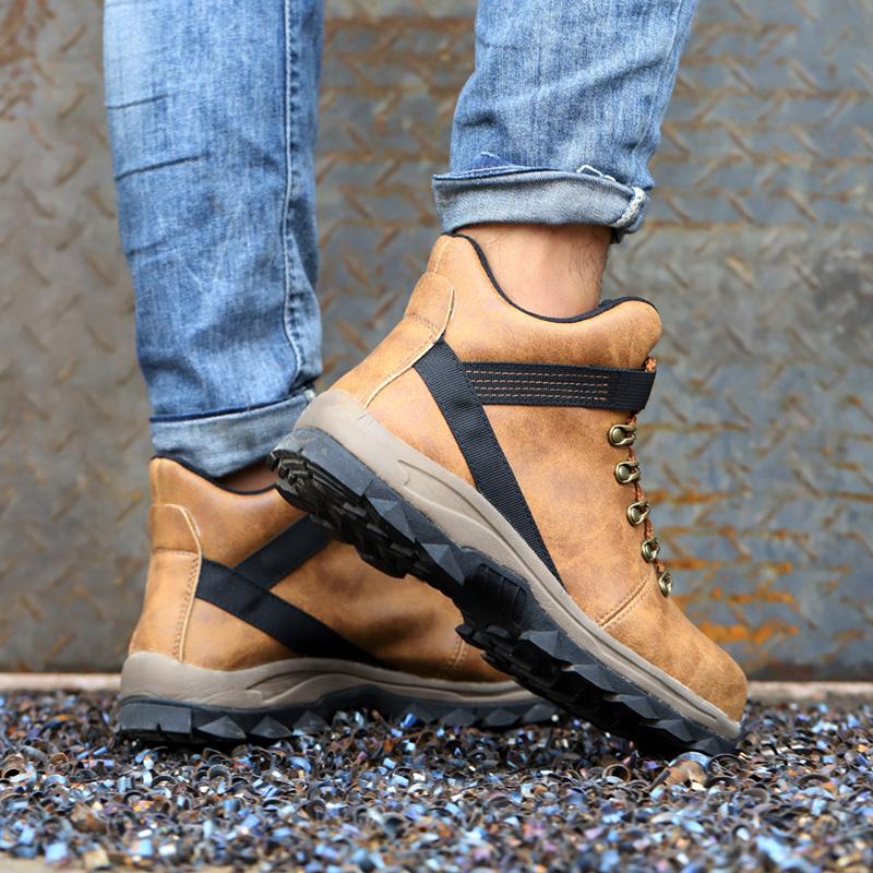New Fashion Wear-resisting Men Work Safety Boots Anti-smash Anti-puncture Waterproof Boots Indestructible Protective Work Boot
