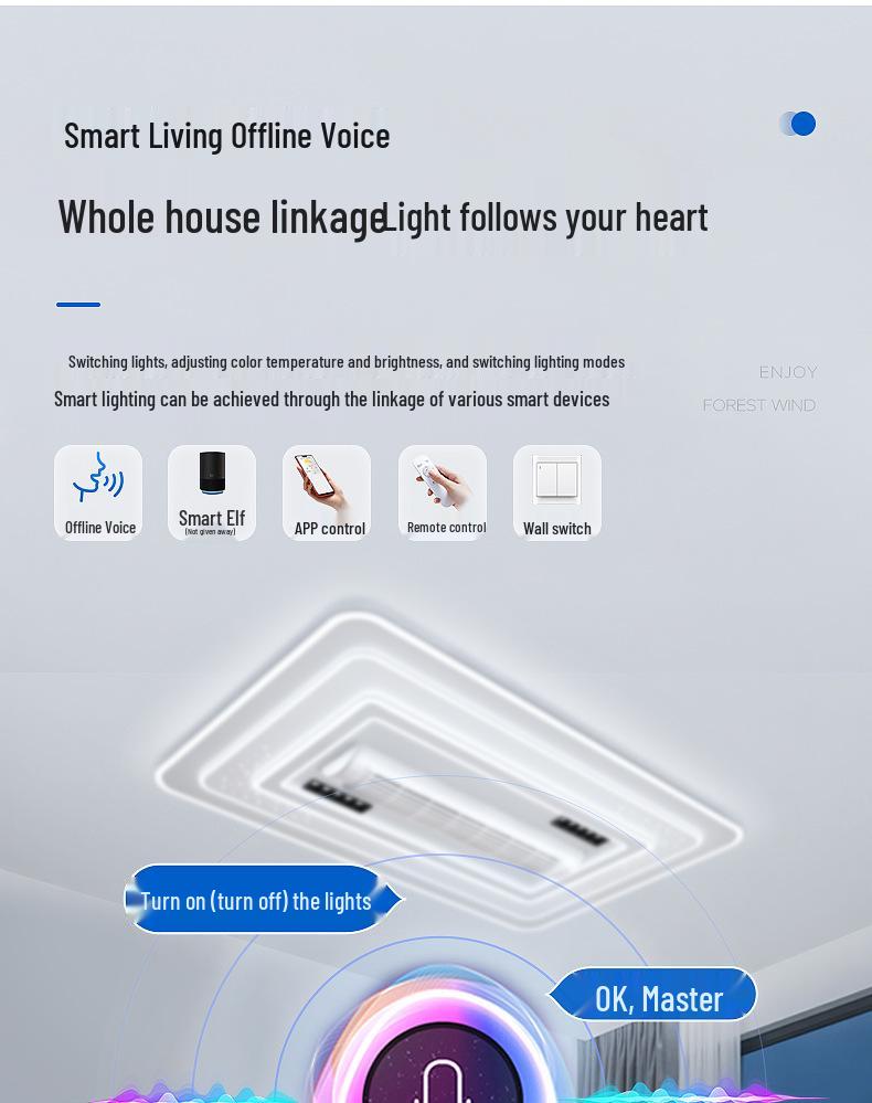 Modern Bladeless Ceiling Fan Light: Grand Design for Living & Dining Rooms