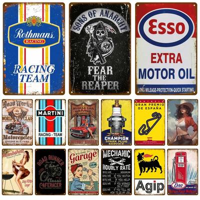 Blechschild Poster Dekorative Teller Wandaufkleber Pub Garage Heimdeko Autoteile Vintage Motorradteile Service Metallschild Kunst