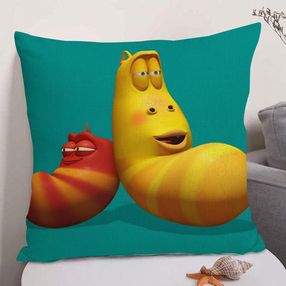 Classic Funny Anime LLarva Cushion Cover Natural Linen Organic Fabric DoubleSided Printing Sofa Home Decor Gift Pillow Case