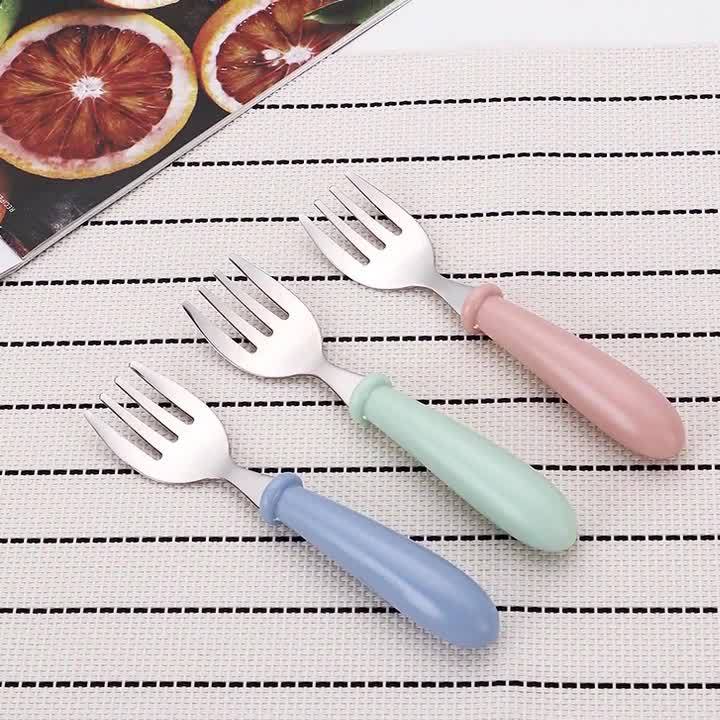 Stainless Steel Children's Tableware Set Spoon and Fork Anti-drop and Anti-scalding Kindergarten Portable Storage Box Household Tableware