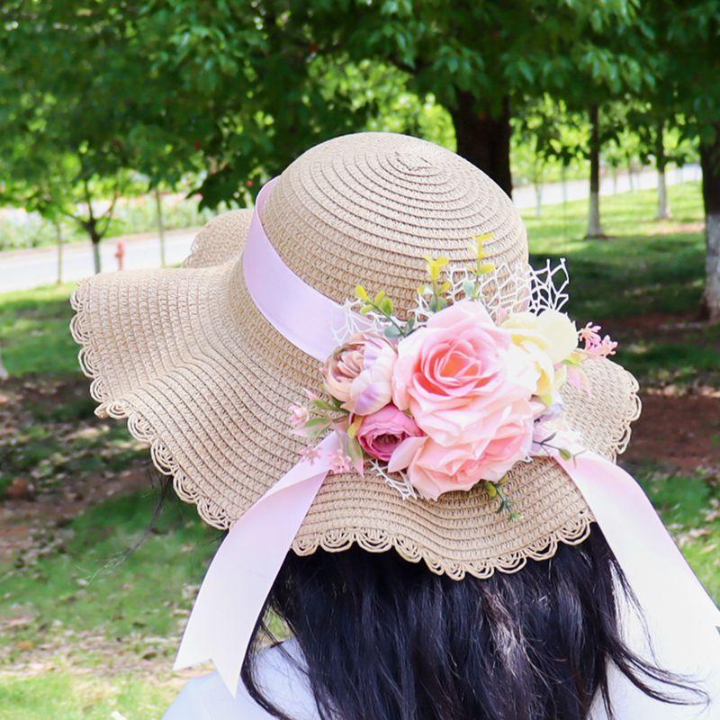 Beach Straw Hat for Women In Summer with A Large Brim for Sun Protection and Shade Versatile for Travel UV Resistant and Large Brimmed Cool Hat