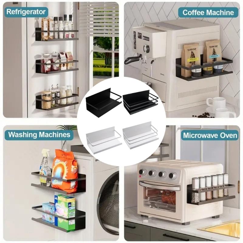 Space Saving Refrigerator Magnetic Storage Rack For Kitchen Bathroom Garage No Tool Installation