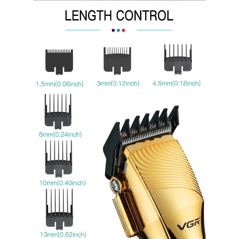 VGR 280 Electric Hair Trimmer Cordless Professional Rechargeable Barber Hair Clipper Oily Hair Clipper Shape Carving Smart Digital Display LED Shaver