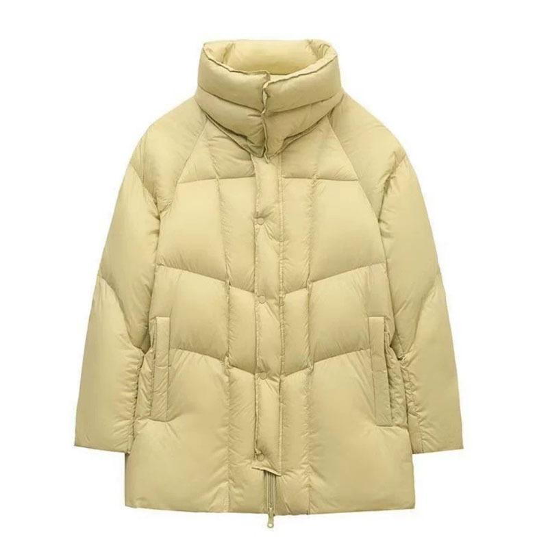 New Down Jacket Women's Winter Stand-up Collar Cocoon-shaped Thickened Puff Bread Jacket Simple Short Top