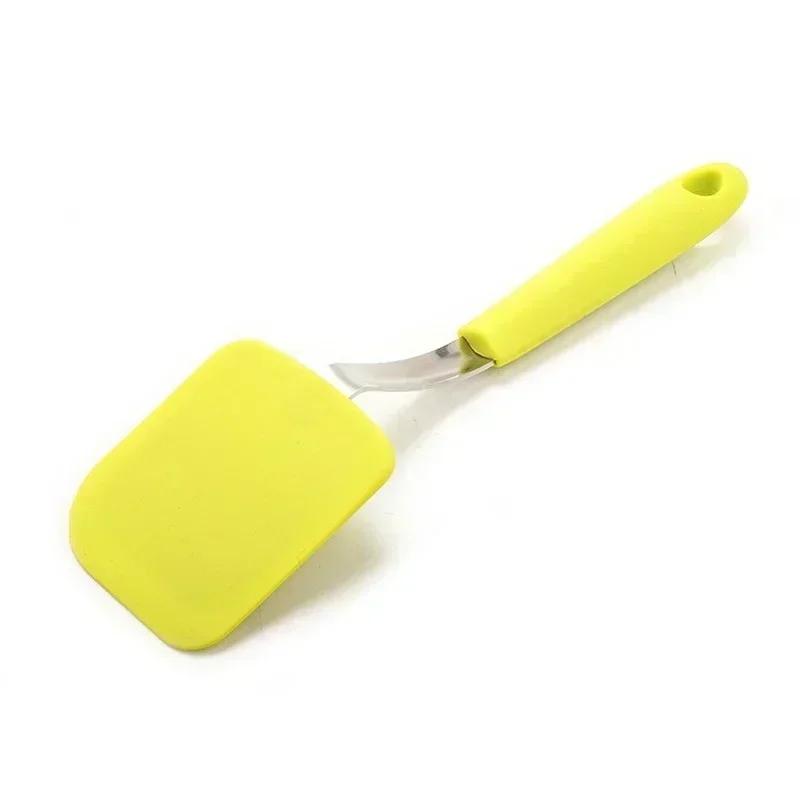 Food Grade Silicone Frying Fish Spatula Cooking Tools Stainless Steel Handle Silicone Frying Spatula Kitchen Tool