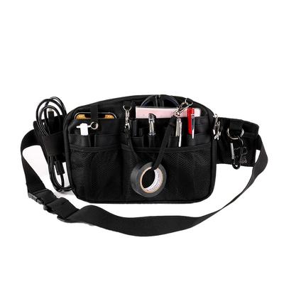 ALL BEFORE Multifunctional Waist Nurse Waist Horizontal Double 18 Stationery and Small Items For Office and Customer Belt Black [CARRY ONE] Pouch,