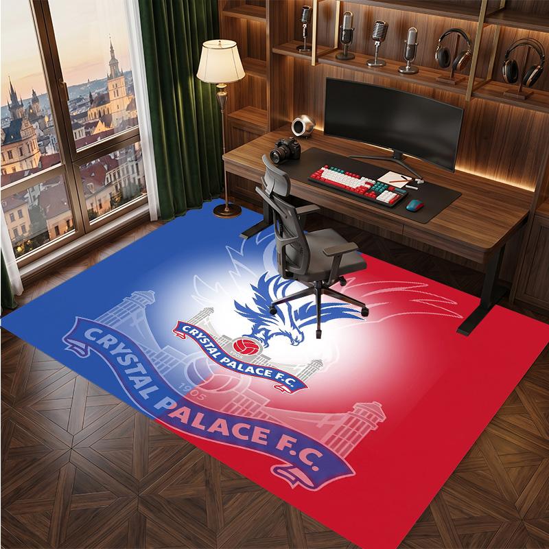 Crystal Palace Football Print Crystal Velvet Rug, Comfortable Water Absorbent Non Slip Indoor Floor Carpet