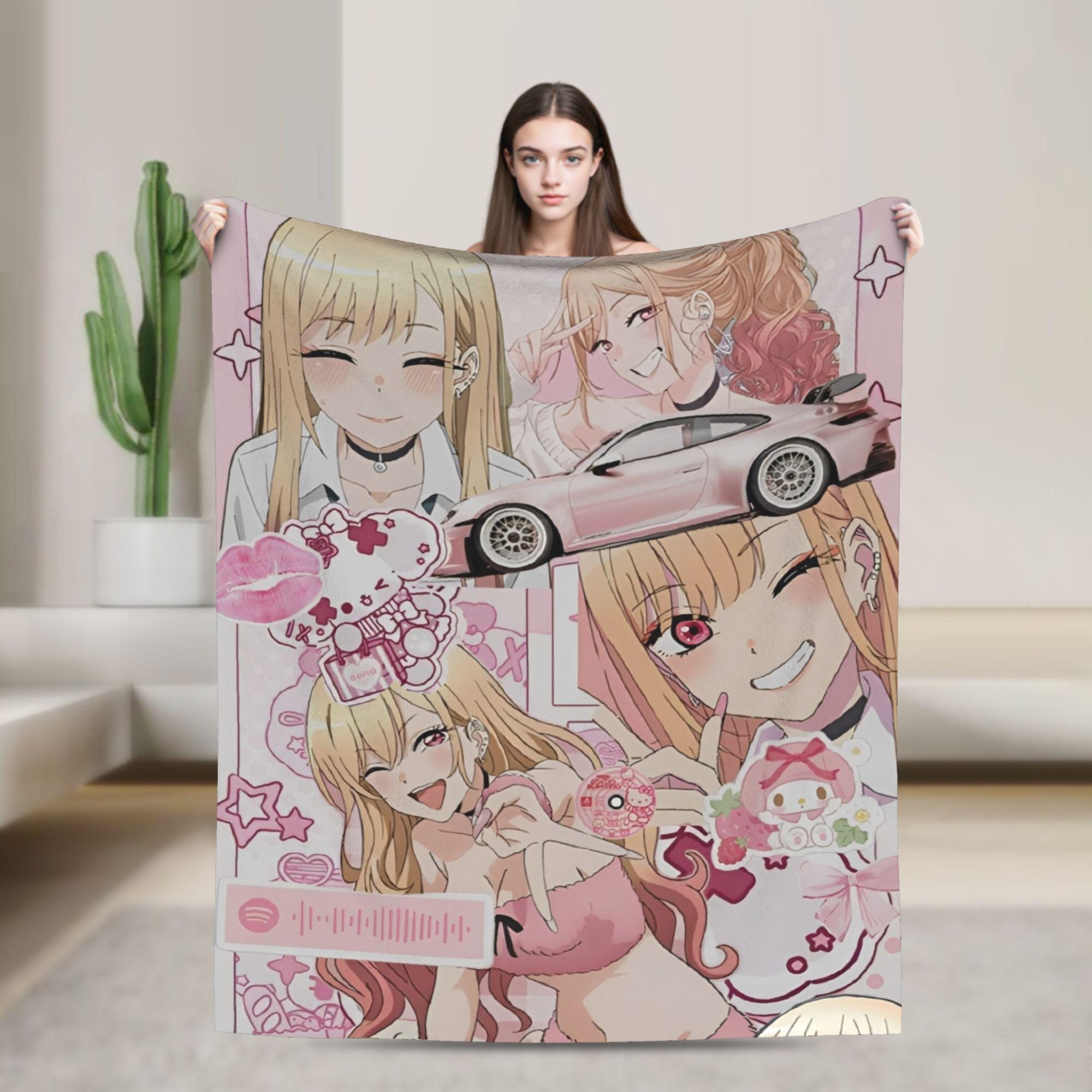 

Japan Anime Marin Kitagawa Throw Blanket for Couch Soft Fuzzy Plush Blanket 50x60 Inch Multi-size Bedspreads for All Seasons 75x90cm