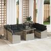 VidaXL 10-Piece Garden Sofa Set with Light Grey Cushions In Poly Rattan 3357805
