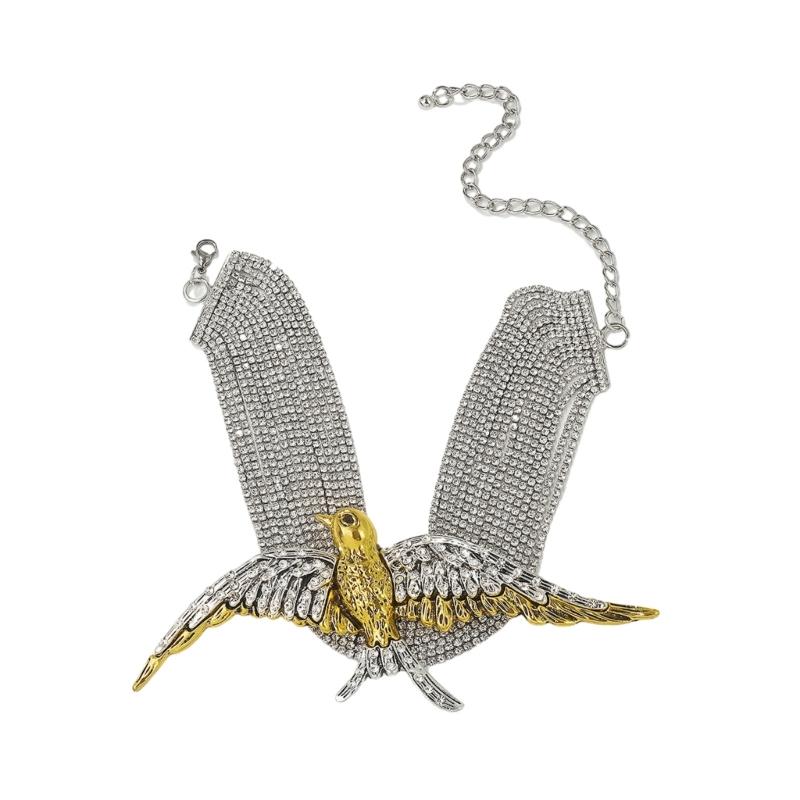 

Trendy Multi tiered Swallow Bird Necklace with Full Diamonds Trendy Neckchains Jewelry Women s Clavicular Chain Jewelry 1