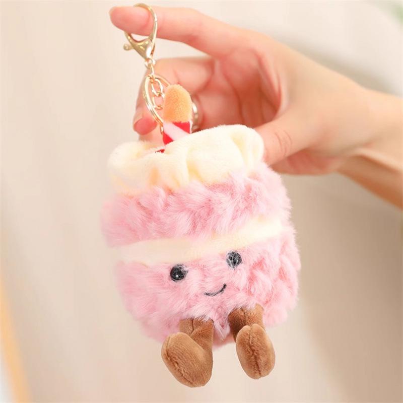 Bonsai Succulent Keychain Plush with Tulip Pendant - Cute and Fun Home Accessory
