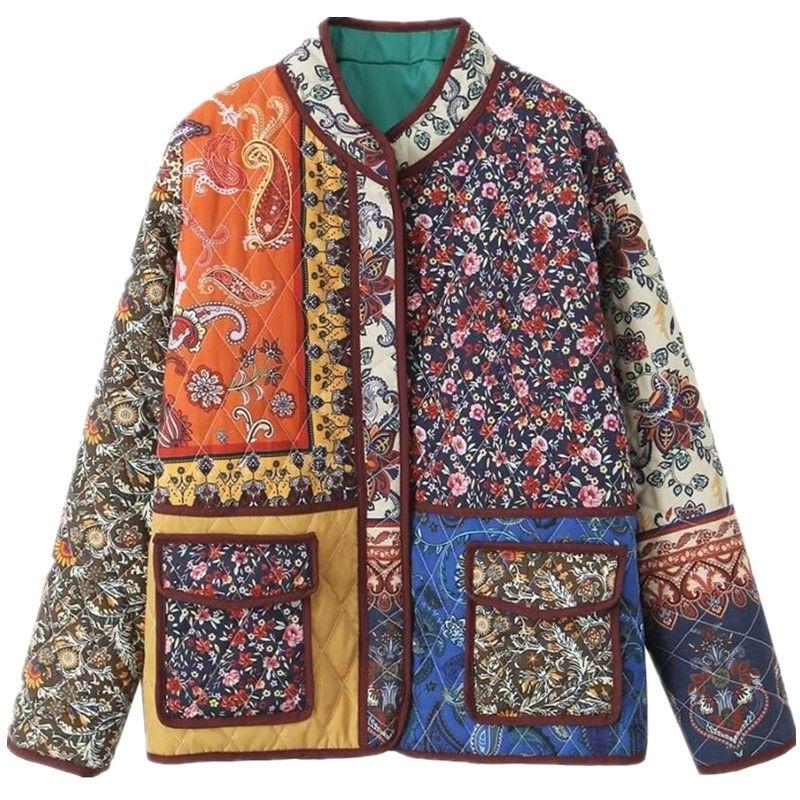 Fashion Style 2023 Autumn and Winter New Arrival Women's Clothing Stylish Positioning Long Sleeves All-Matching Printed Shorts Loose Cotton Coat