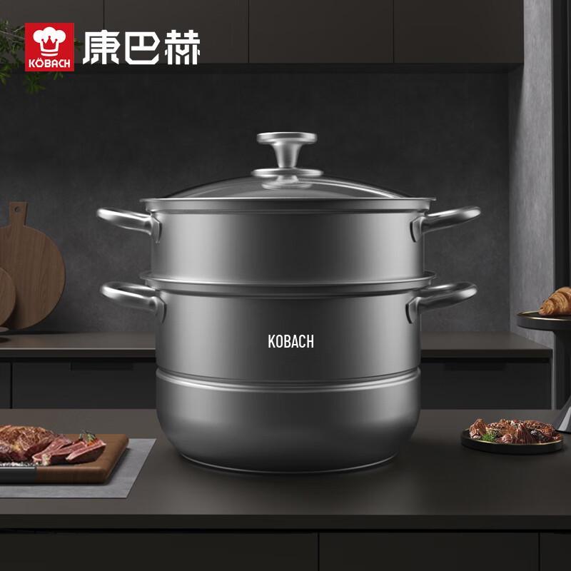 KOBACH 304 Stainless Steel Double-Layer Universal Steamer Pot
