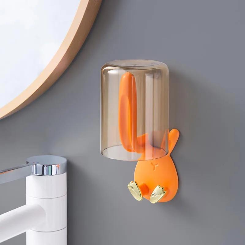 Królik Uchwyt na szczoteczki do zębów montowany na ścianie Zestaw kubków do płukania ust Kubek do płukania zębów Kubek Stojak do przechowywania Organizer Akcesoria łazienkowe