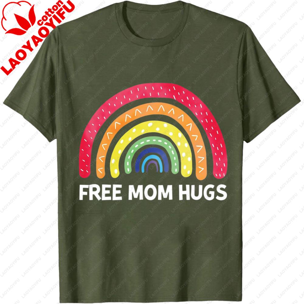 Mom Hugs Shirt Proud Mom Tshirt Rainbow Gay Pride Unisex Women Tee Lgbtq Gift Rainbow Pride Tops Equality Clothes Loode Clothes