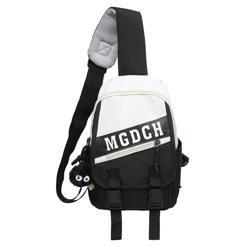 

Мужская нагрудная сумка Женская сумка через плечо Большая вместимость Легкая спортивная сумка через плечо чёрный