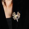 Hollow Bow Brooch High-End Women'S Exquisite Pearl Brooch Anti-Light Pin Clothing Accessories