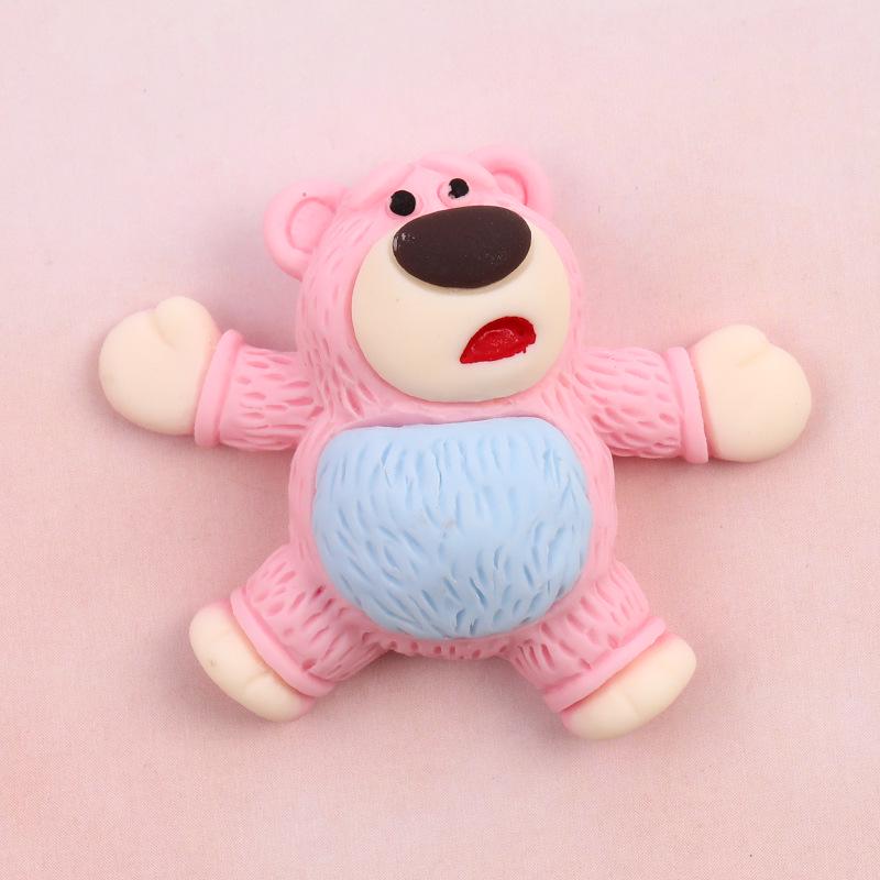 3D Strawberry Bear Resin Ornament for DIY Crafts & Accessories розовый