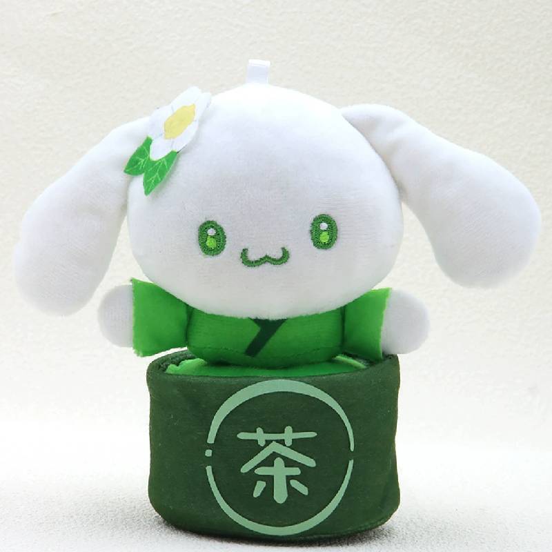 Sanrio Green Hello Kitty Cinnamoroll Melody Kuromi Plush Toy Pendant For Cute Car Ornament And Gift For Kids