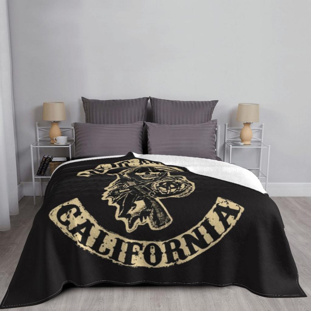 Sons Of Anarchy Blankets Coral Fleece Plush Winter skull Multi-function Lightweight Thin Throw Blanket Bed Office Bedding Throw