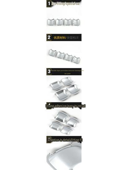 Chery E5 Door Bowl Sequin Protector: Anti-Scratch Electroplated Cover & Decorative Sticker Set