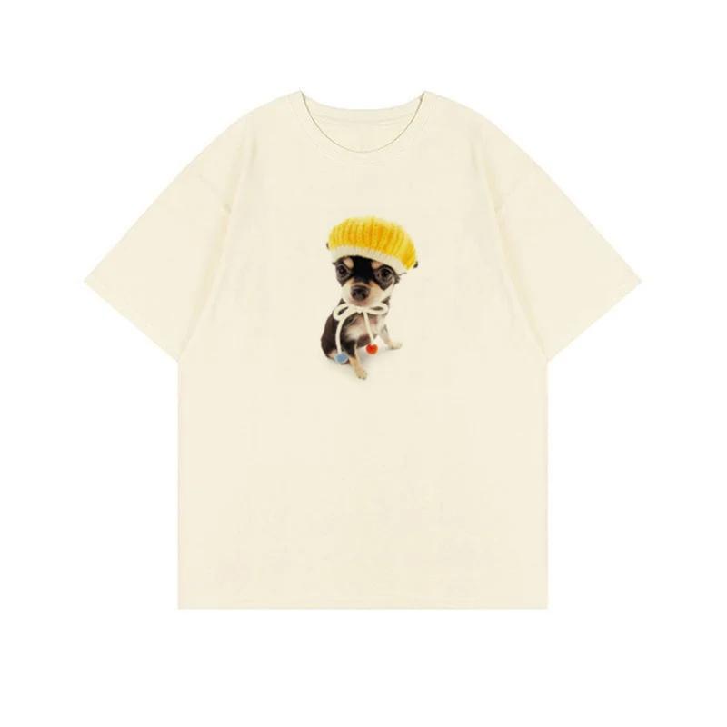 Top Style Noble Cat Love Music T-shirt Cute Cat Print Short Sleeve T-shirt Men's Harajuku Fashion Couple Loose Street Style Y2K