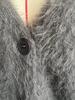 2025 Herbst/Winter Damen Lockerer V-Ausschnitt Strick Nerz-Cardigan - Einfarbig