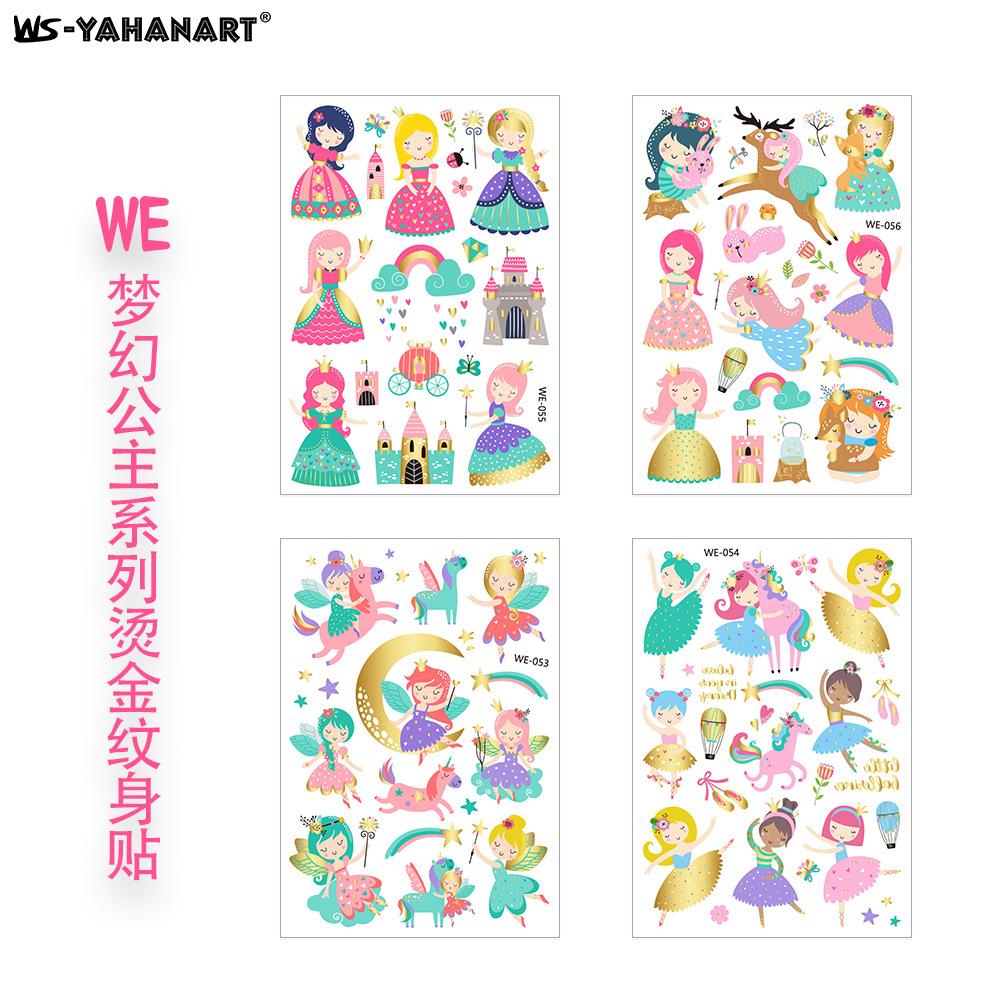 Pink Vintage Girl Waterproof Tattoo Sticker, Girls Party Children'S Makeup Face Sticker Set