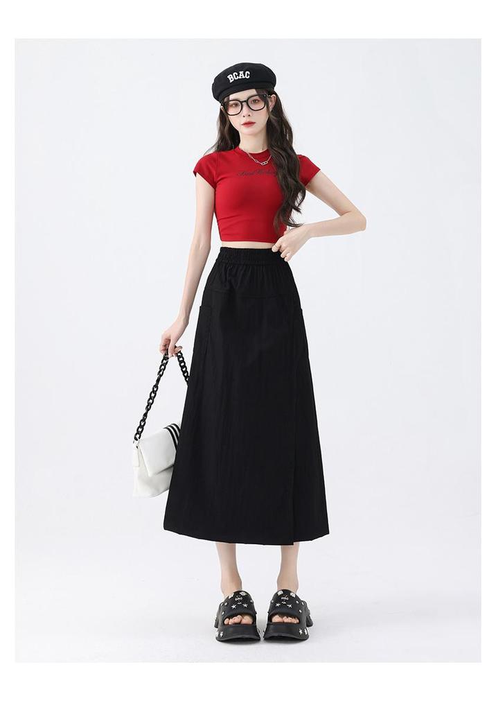 2026 Japanischer Stil Damen High Waist Eis Seide Cargohosenrock - Sommer Schlankmachend Locker Weiter Bein