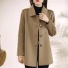 Women's Autumn Solid Slim Temperament Woolen Jacket Single Breasted Female Casual Outwear Tops