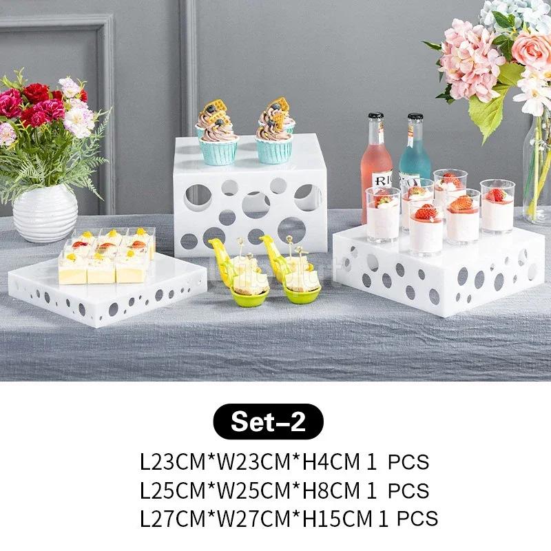 Display rack Buffet multi-layer afternoon refreshment rack Acrylic Cold Meal Tea Break Table Advanced dessert table decoration