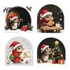 Seasonal Wall Decoration for Home Christmas Mouse Sticker PVC Waterproof Hole Decal Peel Winter Art And Stick Decor Holiday Party Festive