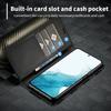 LC.IMEEKE For Samsung Galaxy S25 FE Wallet Case Carbon Fiber Texture Leather Phone Cover