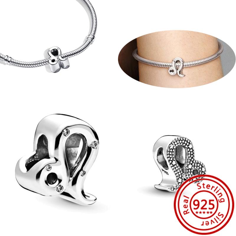 100% 925 Sterling copper Sparkling Twelve Star Sign Zodiac Constellation Charm Beads Fit Original Pandora Bracelet Women Zircon
