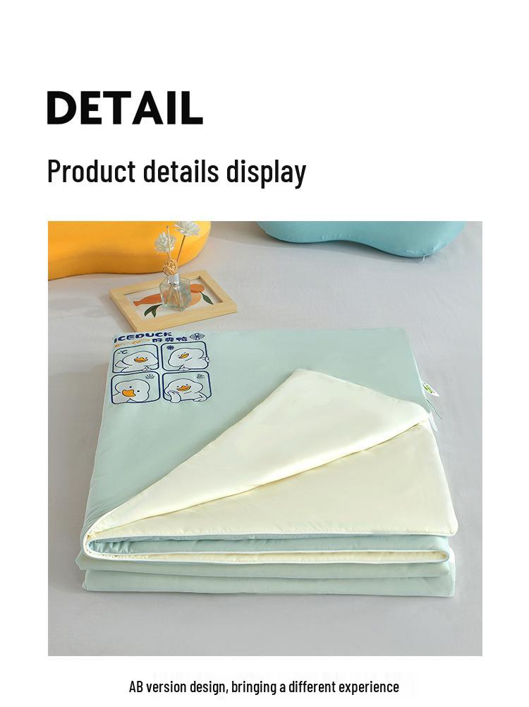 2026 New Summer Ice Silk Air Conditioning Quilt Set: Lightweight, Machine Washable, Available for Single & Double Beds