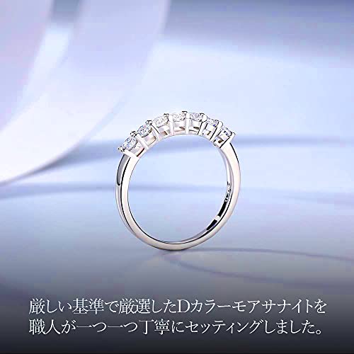 [Takeda Jewelry] Elegant Half Eternity Ring with Seven 0.56ct Moissanite Stones, 2.5mm Wide, Crafted from 925 Sterling Silver, Perfect for Gifts and A