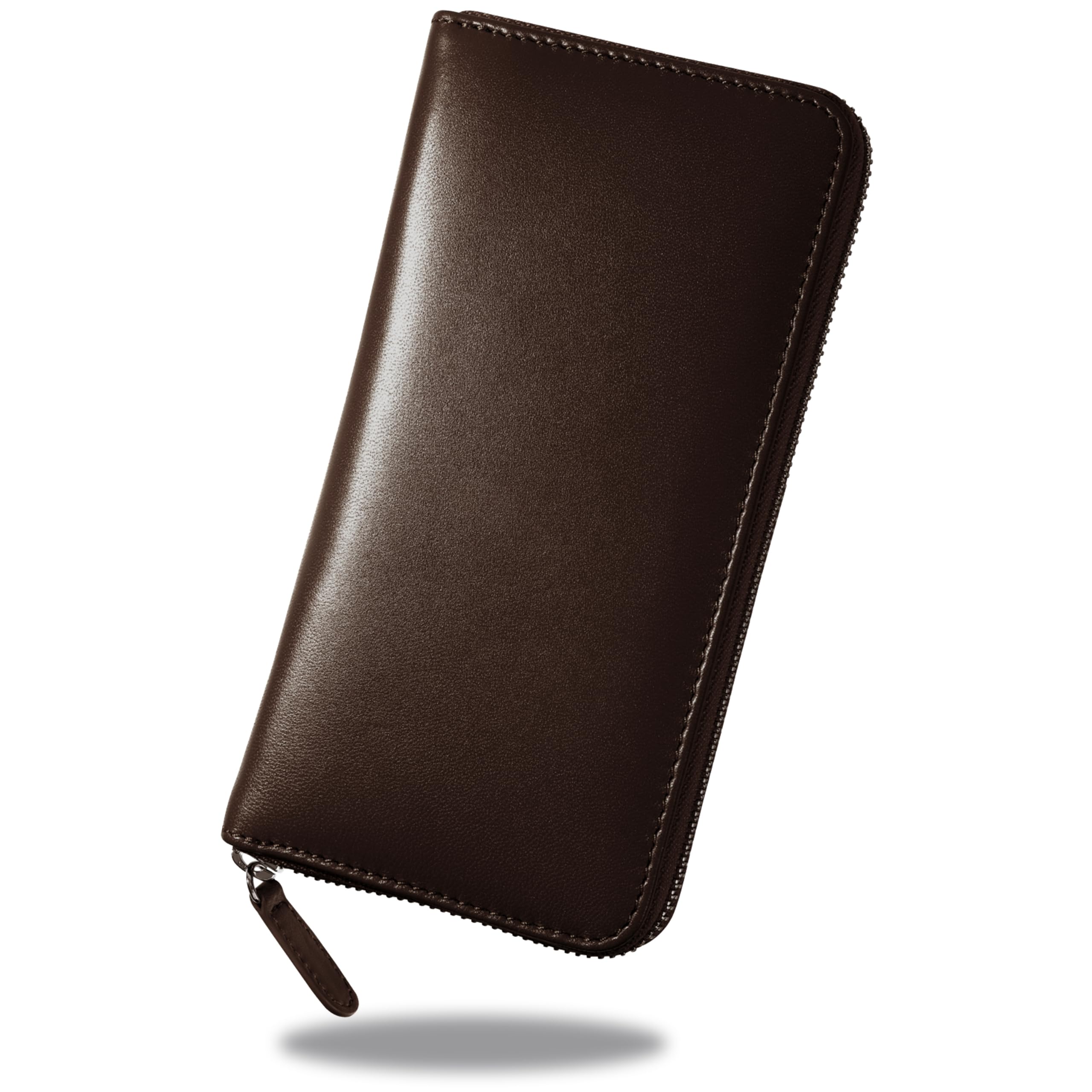 

RATOM Длинный кошелек с большим Вместимостью, 100% Мужской, из Натуральной Овчины (Темно коричневый)