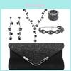 Minimalist European Style Jewelry Set With Water Diamond Embellishments For Women