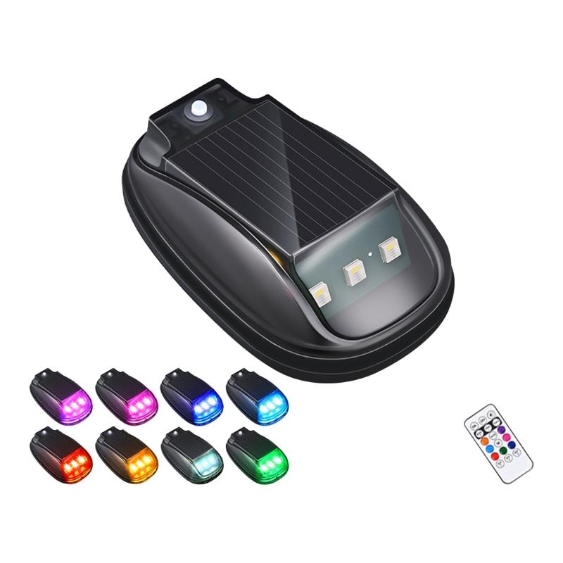 Solar LED Roof Top Strobe Light For Vehicle Emergency Warning No Wiring Needed Car Motorcycle Navigation Light