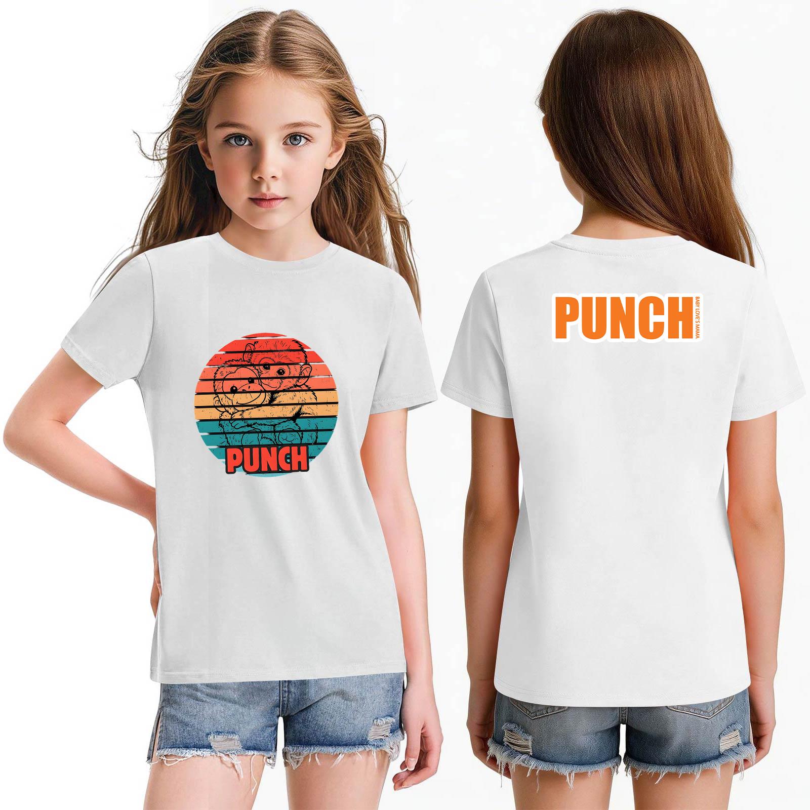 

Fashionable Round Neck Short Sleeve Work Clothes Printed Tops For KID Summer Tops 160