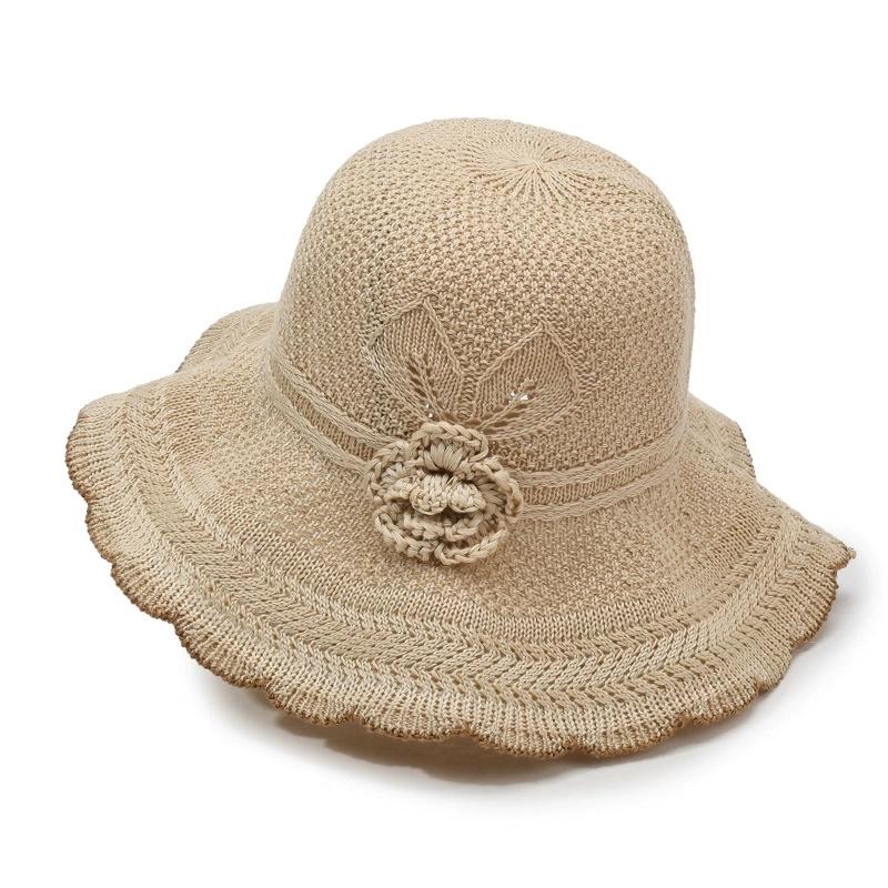 Sun Protection Hat Fisherman Hat Women's Summer New Style Beach Hat Large Brim Sun Hat Breathable Windproof Woven Hat