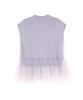 Natural Beauty Basic Tulle Ruffle Layered Knit Sweater In Gray Lavender Women's