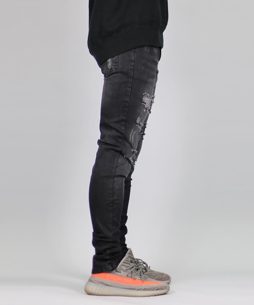 Haipeodenim Black Gao Zipper Jeans