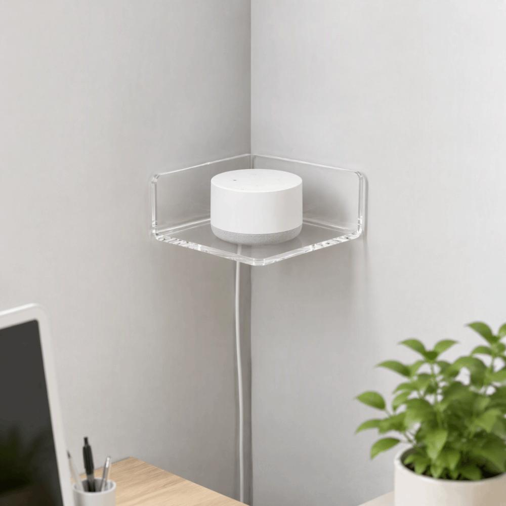 3pcs Clear Acrylic Acrylic Corner Shelves Wall Mounted Smart Device Shelves For Plants