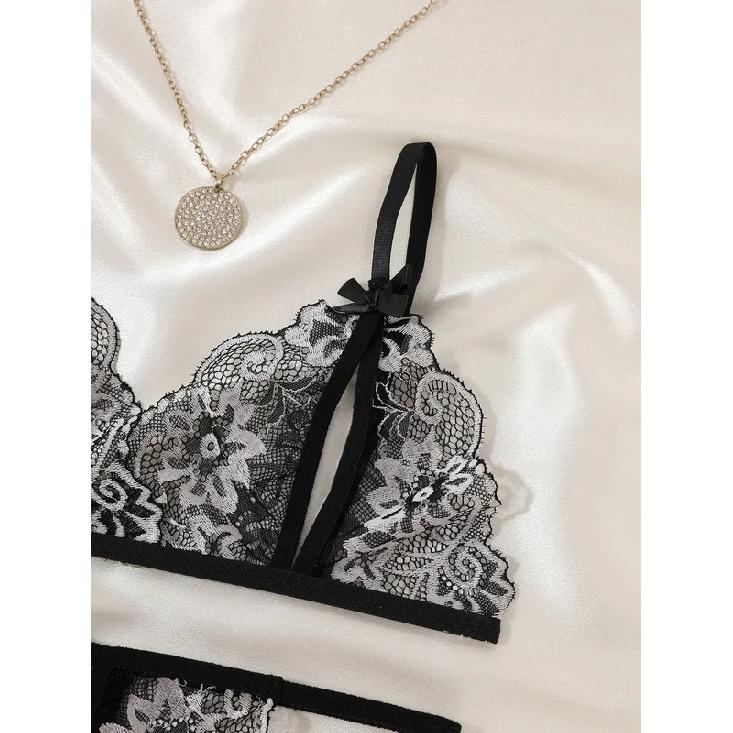 Women Sexy Lingerie Bra Thongs Sets Ultrathin Lace Lingerie Set Temptation Erotic Open Bra Crotchless Outfits For Pretty Girls
