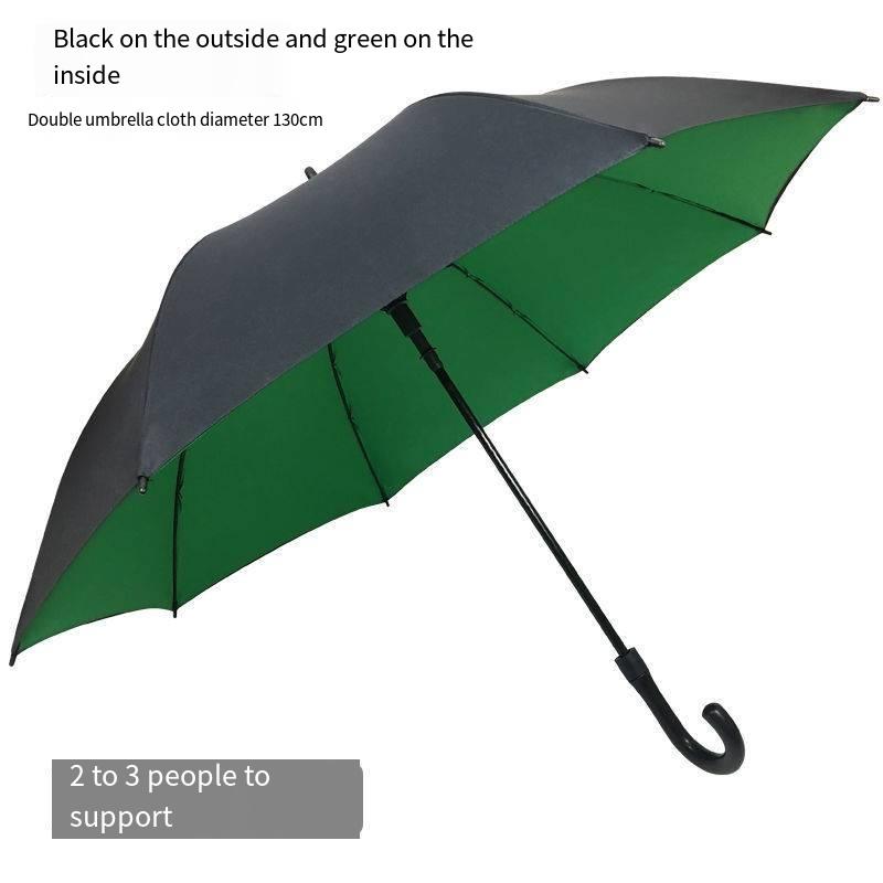 30 "automatic straight handle. Curved handle double layer golf business umbrella Large double men's umbrella windproof umbrella