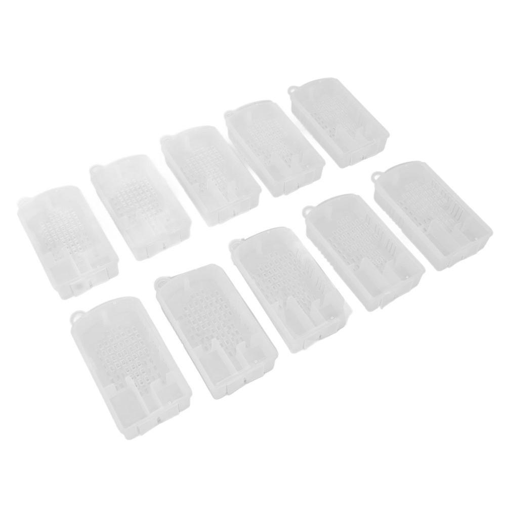 10Pcs Plastic Bee Transport Cage Ventilated Bee Rearing Cage Reusable Queen Bee Cage  Bee Rearing