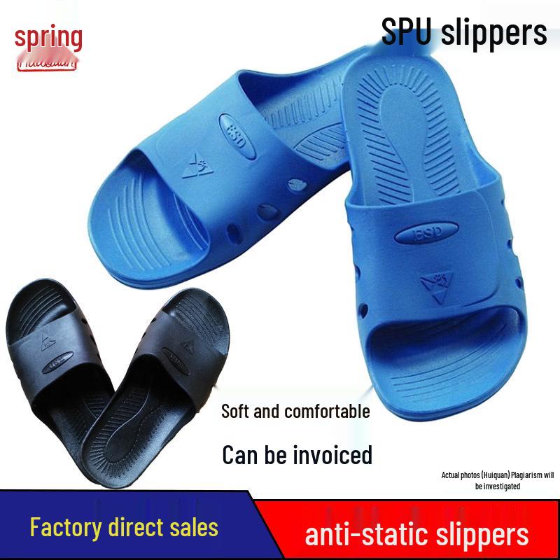 

Anti-Static Non-Slip SPU Slippers: Soft, Comfortable, Shock-Absorbing, Unisex Blue 44