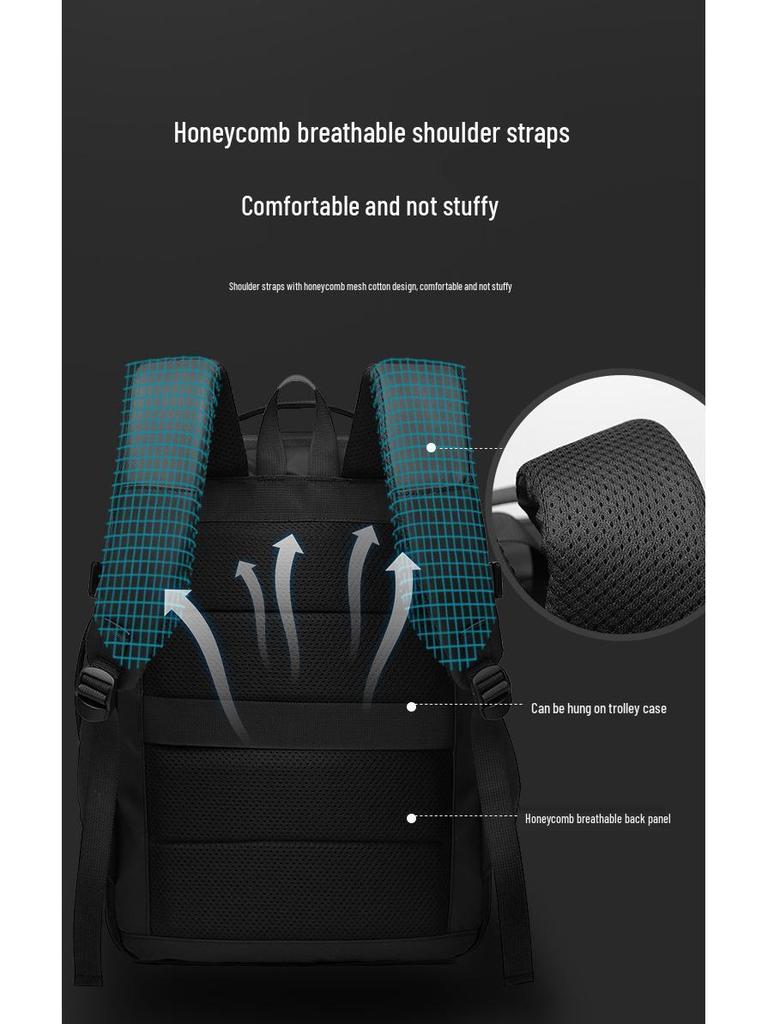 Expandable Men's Travel Backpack for Business and Short Trips - Large Capacity and Multifunctional Laptop Bag